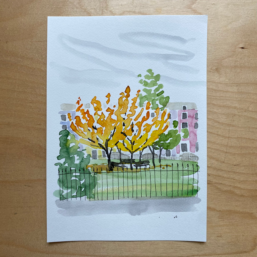 daily paintings - autumn in chalcot square